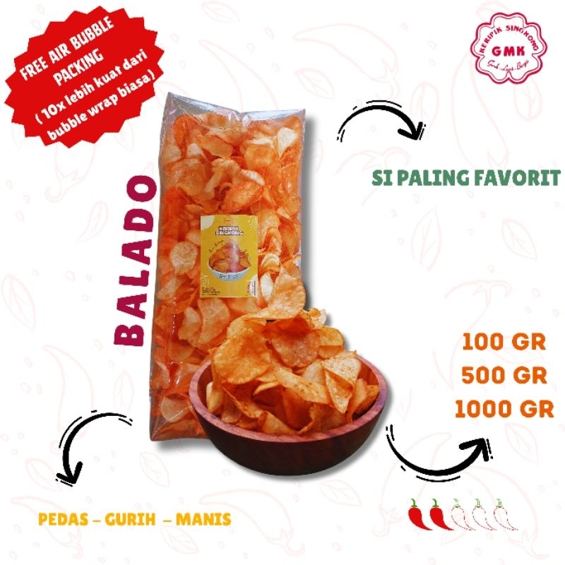 

Nycyta Home Gmk Keripik Singkong Premium Balado Pedas Manis 1Kg Cemilan Kiloan Kripik Singkong