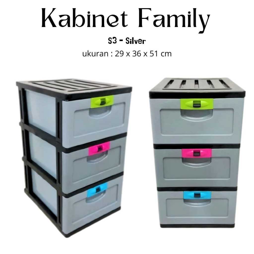 KABINET FAMILY SUSUN 3 - Lemari Laci Plastik Susun 3 / Lemari Susun Furniture