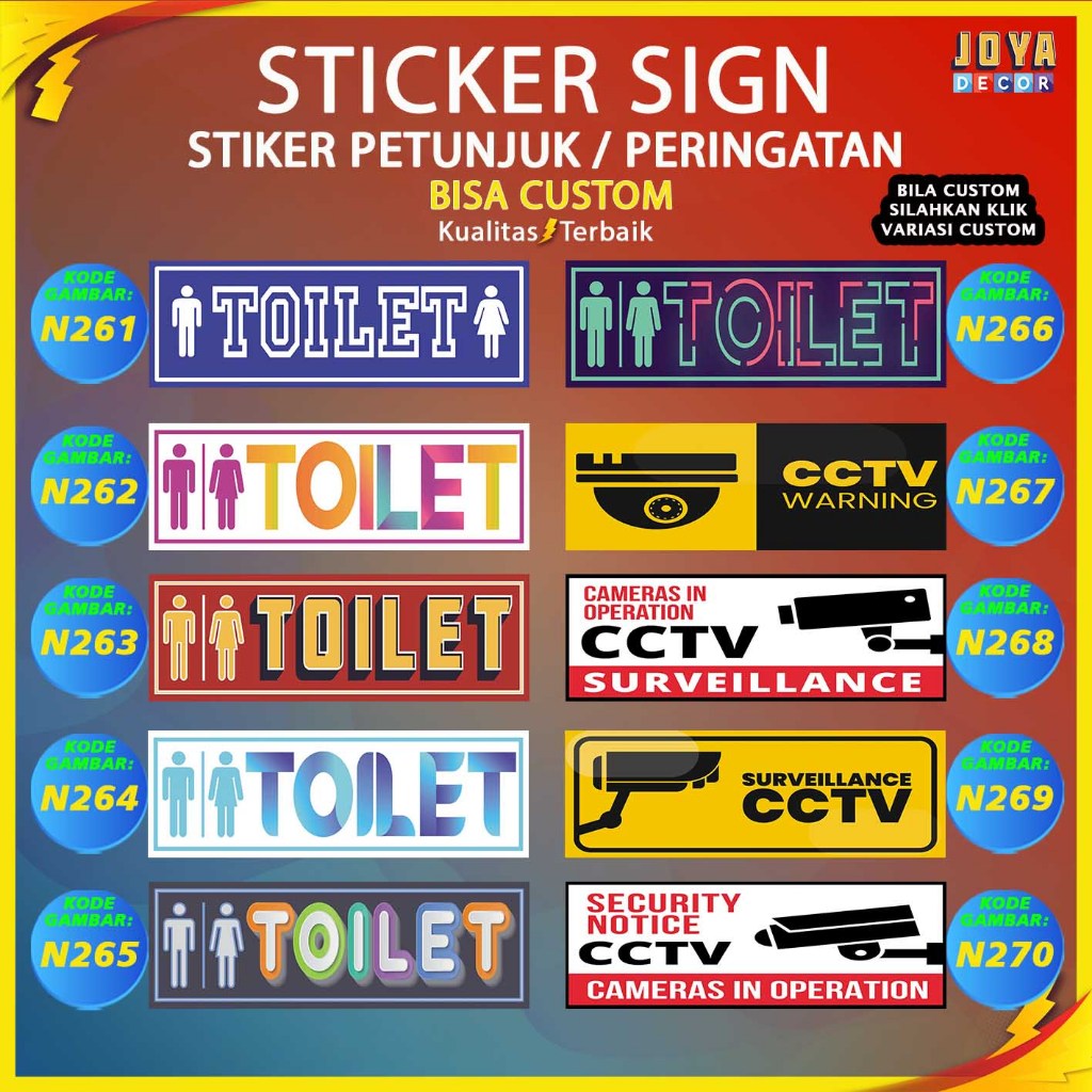 

Sticker Stiker Petunjuk Warning Pengumuman toilet cctv warning no smoking smoking area N261