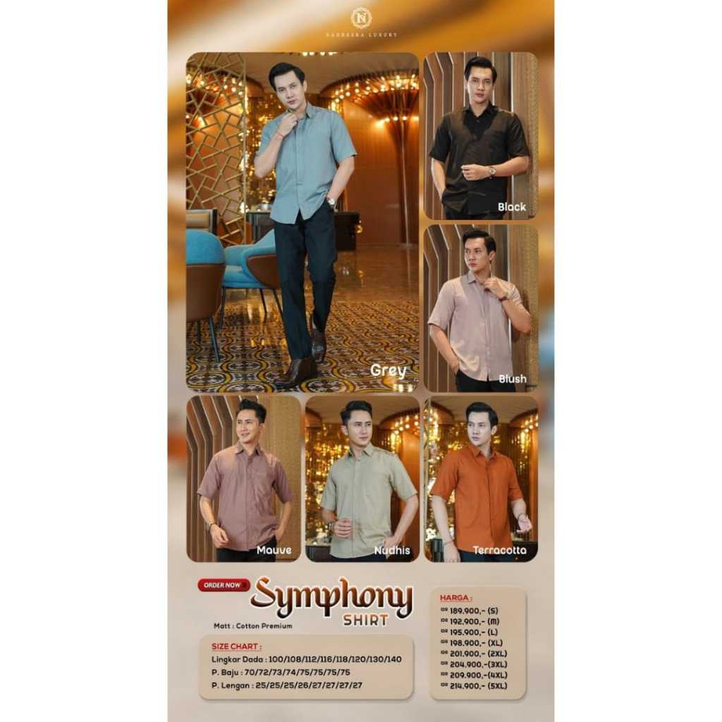 NADHEERA SYMPHONY KEMEJA LENGAN PENDEK BY NADHEERA LUXURY TERBARU