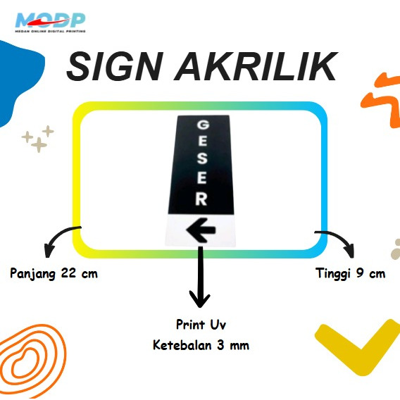 Akrilik Sign Geser Signage Board Cetak Uv Print Laser