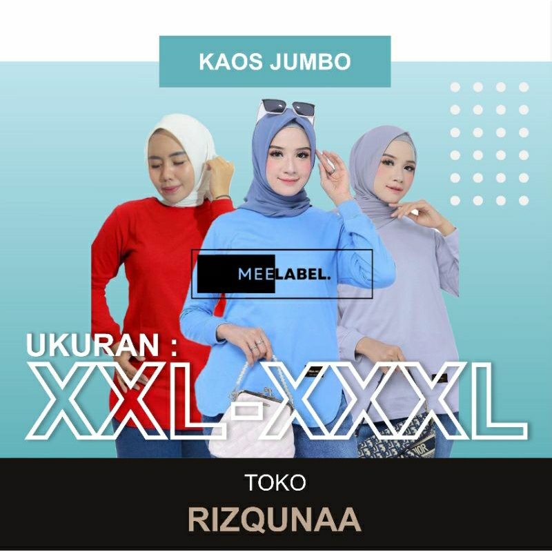 Kaos Polos Jumbo Wanita Bahan Katun 24s