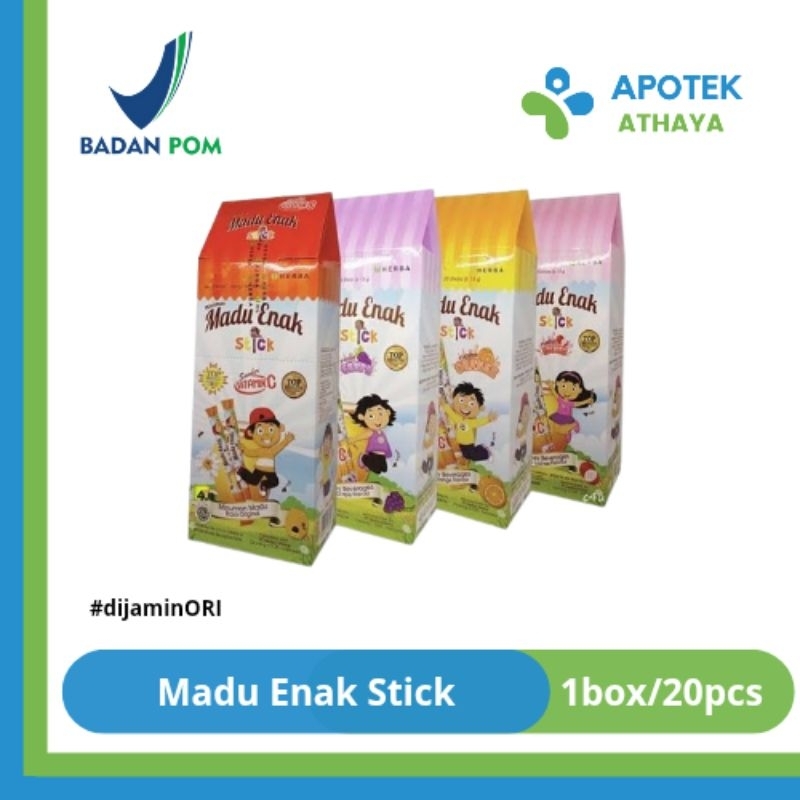 

Madu Enak Stick Rasa Original, Anggur, Jeruk, Leci - 1box/20pcs