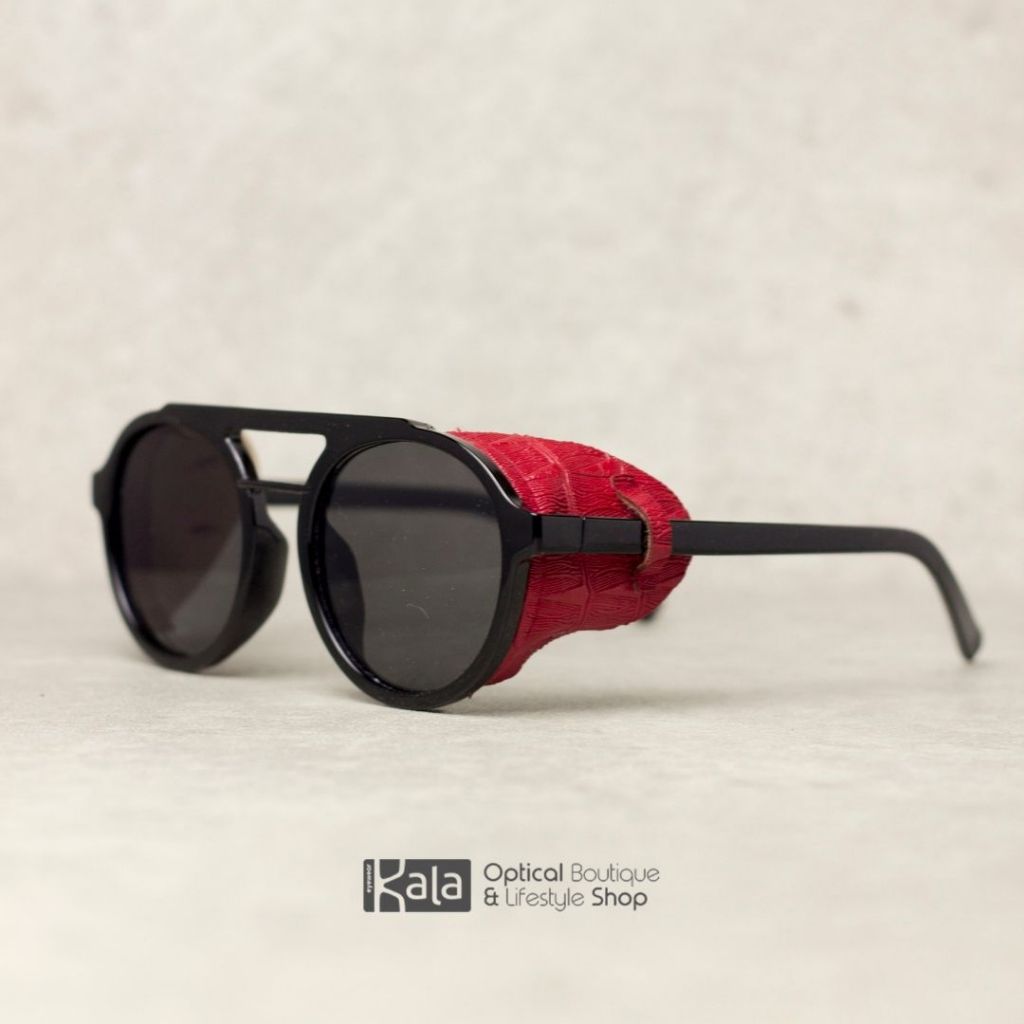 Kala Eyewear - Xavier - Black Red - Kacamata hitam pria wanita unisex | Kacamata Hitam Frame Bahan T