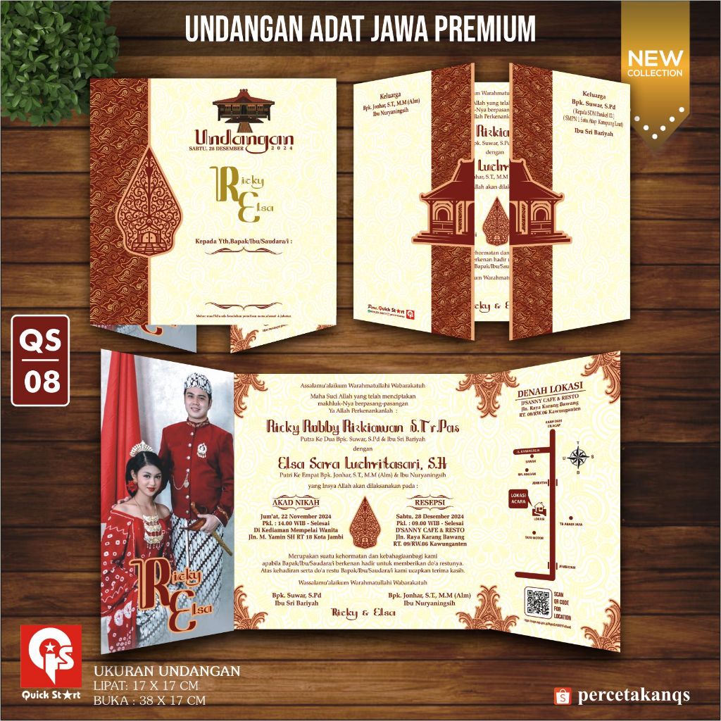 Undangan Pernikahan Wayang Premium Custom Foto