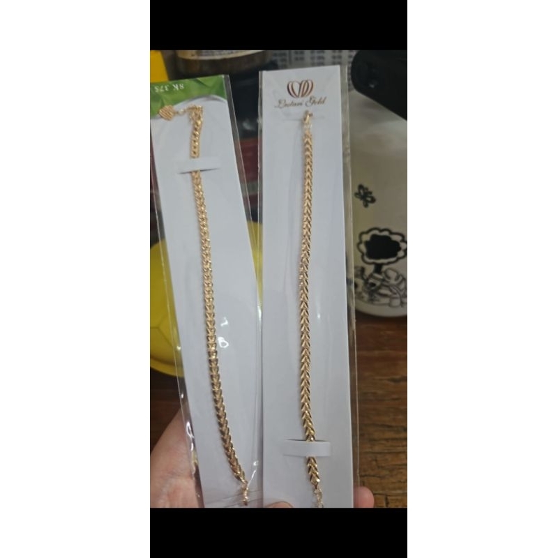 Gelang rantai sisik naga emas muda 375 mas asli kuning gold