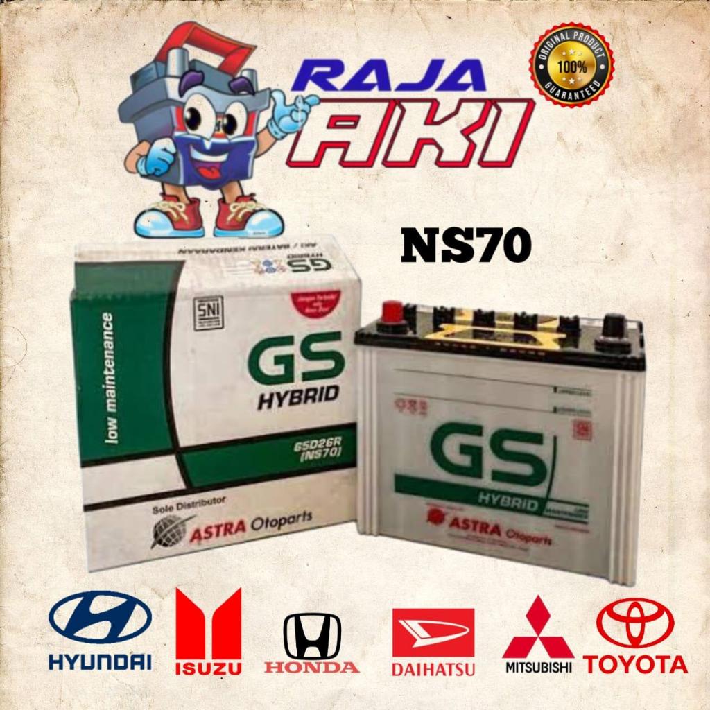 Aki Mobil 12V 65Ah  GS Hybrid NS70 | Aki Hybrid | Bergaransi
