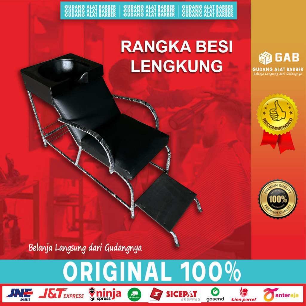 Kursi Keramasan Salon Washbak Barber Rangka Besi Lengkung