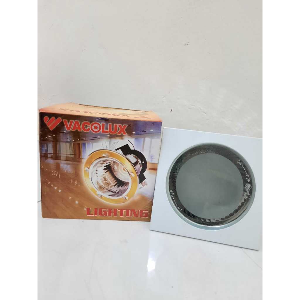 Kap Lampu Downlight 5 Inch Putih Kotak Kaca Vacolux 503 WH