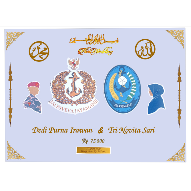 Paket Akrilik Mahar Pernikahan Logo Profesi Simbolis Mahar Logo Instansi TNI POLRI Mahar full akrili