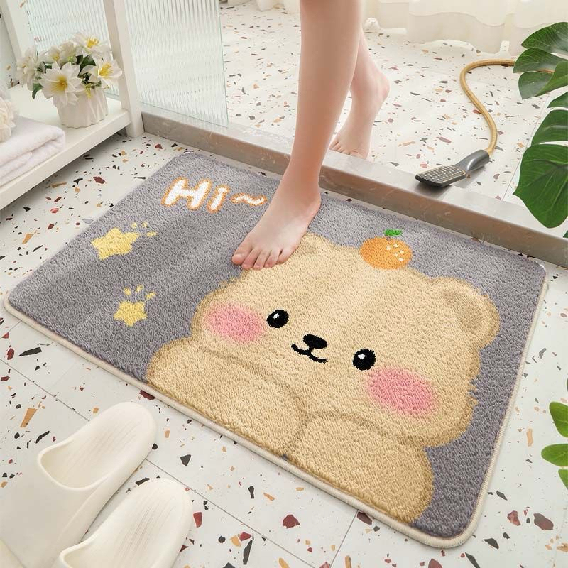 Keset Kaki Premium aesthetic doormat kamar anak dewasa alas lap kaki ruang tamu bulu karakter bear l