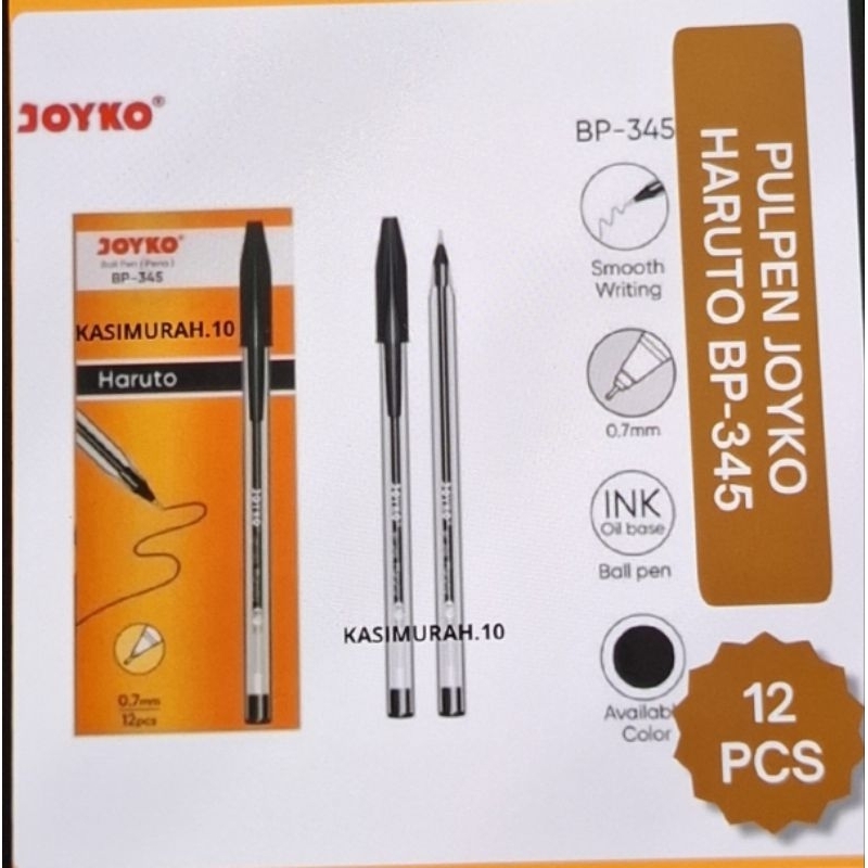 

Pulpen Joyko BP-345 Haruta 0.7 mm ( 1 Box isi 12 Pcs)