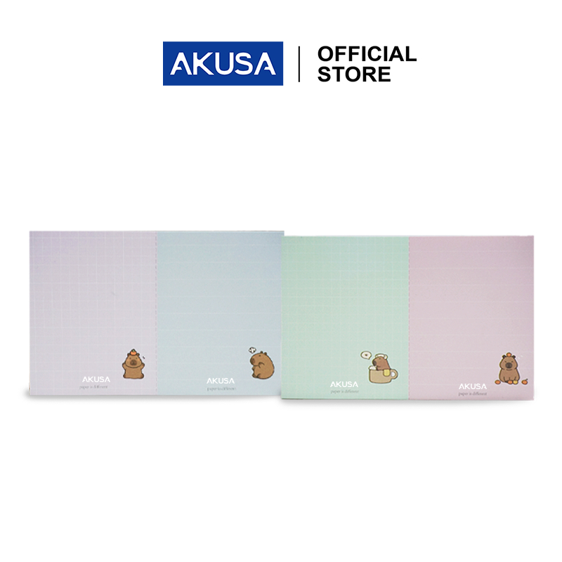 

AKUSA Notepad Sticky Notes Motif Kapibara Lucu Buku Memo Sekolah Kantor Double Coloum SN001