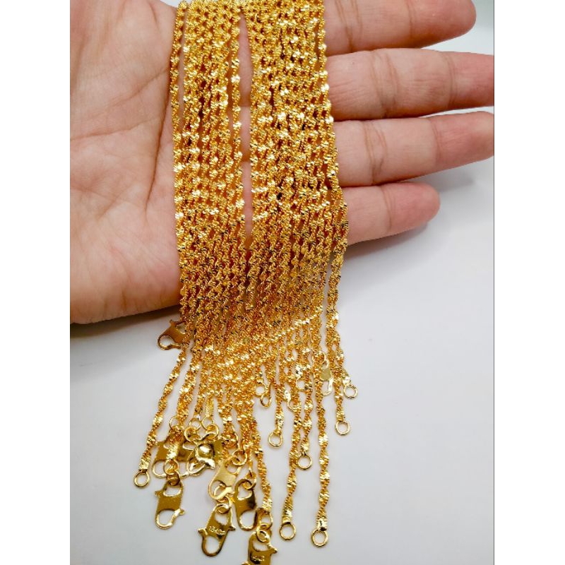 Kalung model melintir xuping warna kuning 24k panjang 45 cm -KT.I