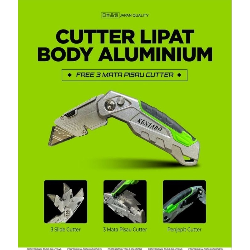 

Kentaro Pisau Cutter Lipat Aluminium + 3 Mata Pisau / Folding Trimming Knife