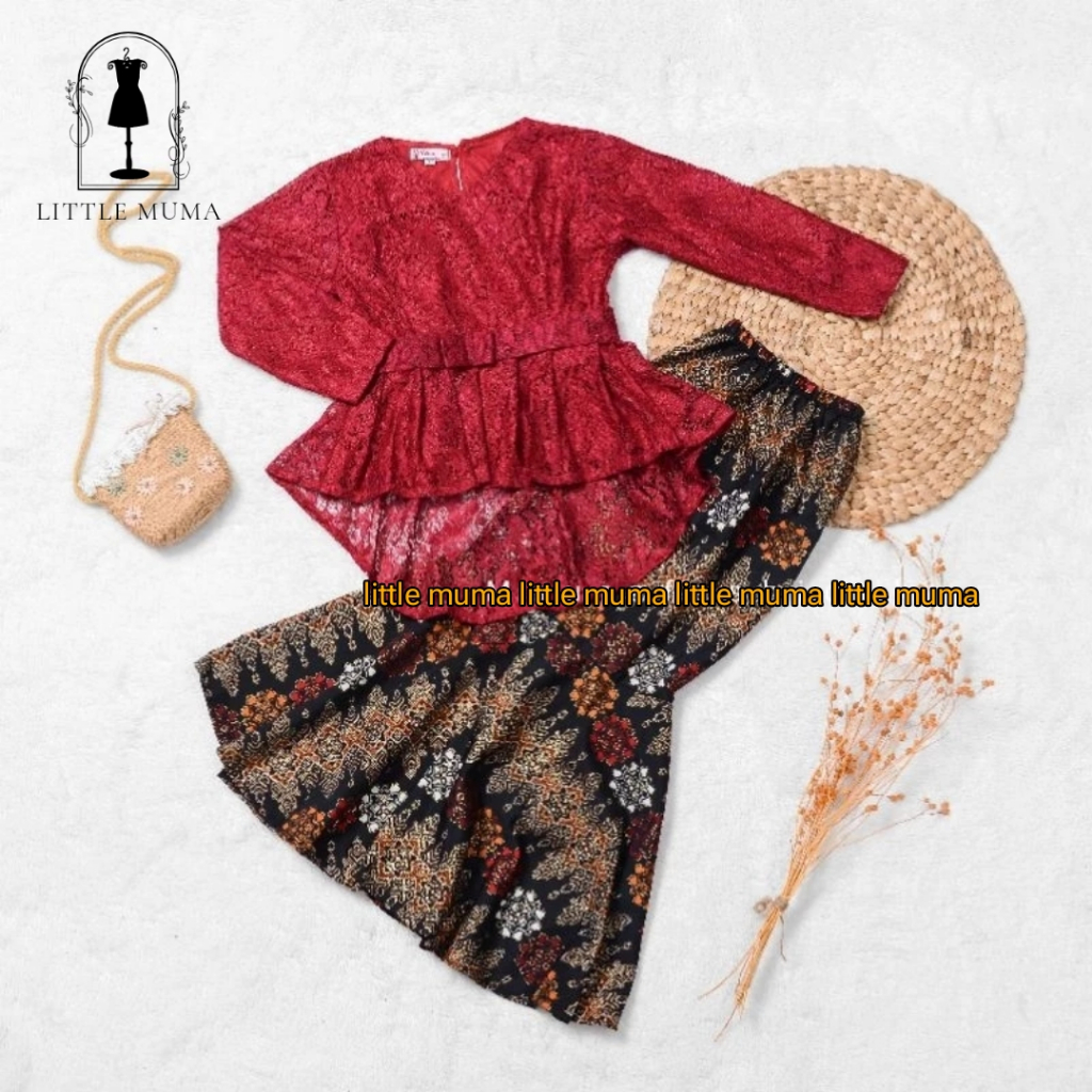 Baju Setelan Kebaya Anak Tali Pinggang Umur 3Tahun Sampai 11Tahun - littlemuma