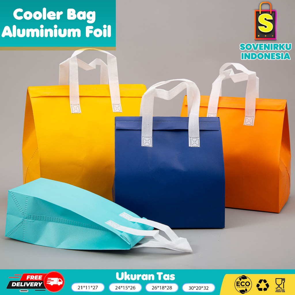 Tas Thermal Cooler Bag / Cooler Bag Aluminium Foil Thermal / Tas Bekal Makanan Anti Air Tahan Panas