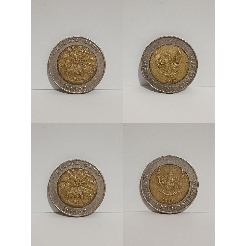 Uang Koin Logam Lama Kuno Jadul Rp 1.000 Kelapa Sawit Tahun 1996 & 2000 Asli Bank Indonesia BISA PIL