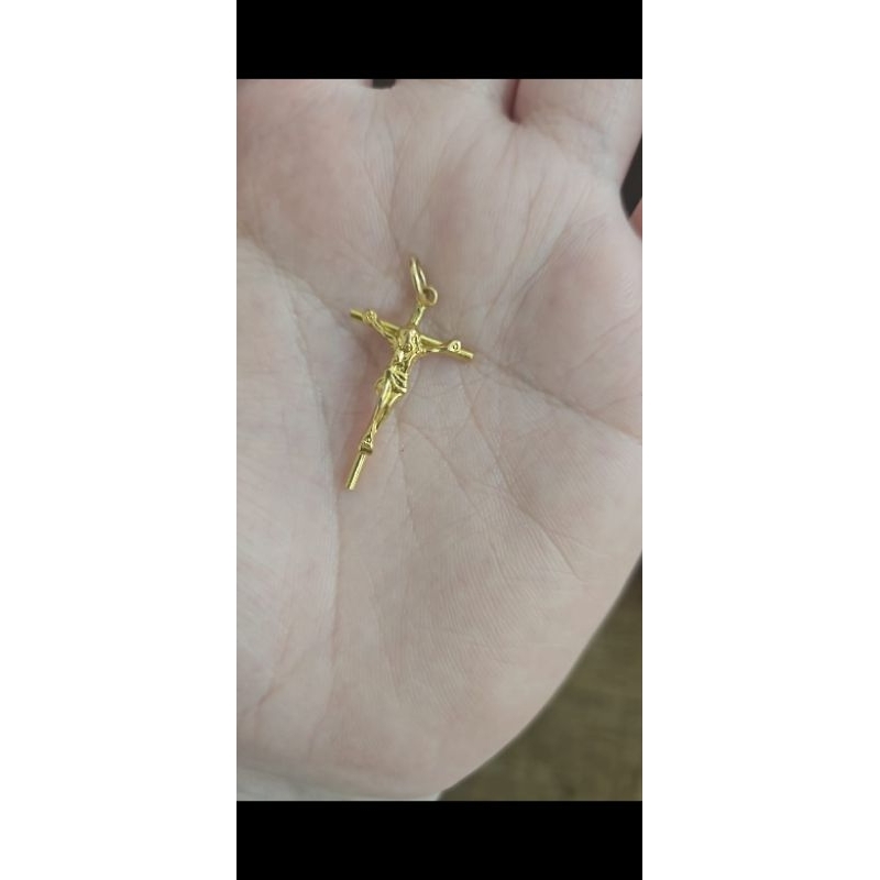 liontin salib katholik katolik emas asli 700 70% 16k