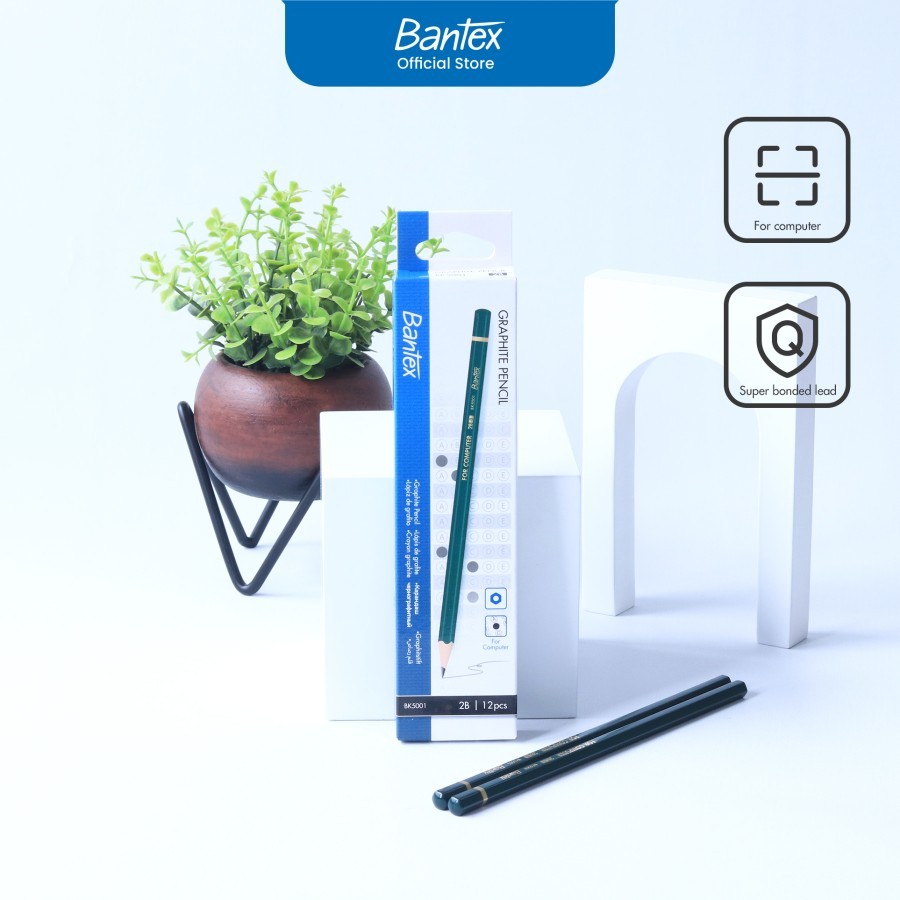 

Bantex Pensil Kayu / Graphite Pencil 2B Bisa Untuk Komputer Isi 12 Pcs Per Pack ( BK5001)