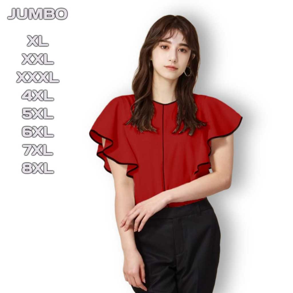 ATASAN BAJU BLOUSE WANITA  - ATASAN JUMBO WANITA BAHAN TOYOBO