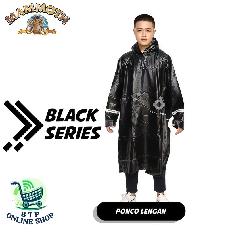 Jas Hujan Ponco Lengan Black Mammoth