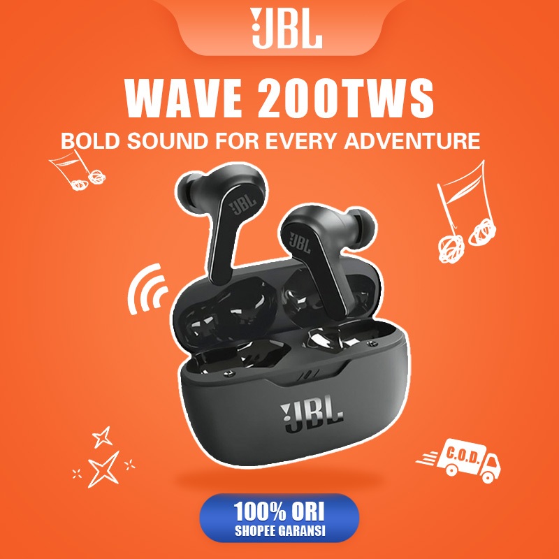 8K7V [Flash Sale] Ori Jbl Wave 200Tws Earphone Bluetooth Garansi 1 Tahun Tws Bluetooth Full