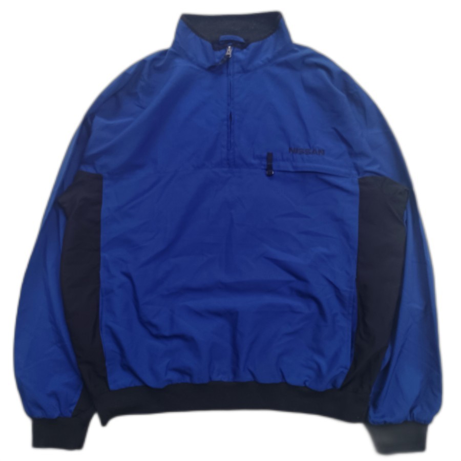 jaket vintage cutter buck Nissan halfzip windbreaker twotone jacket