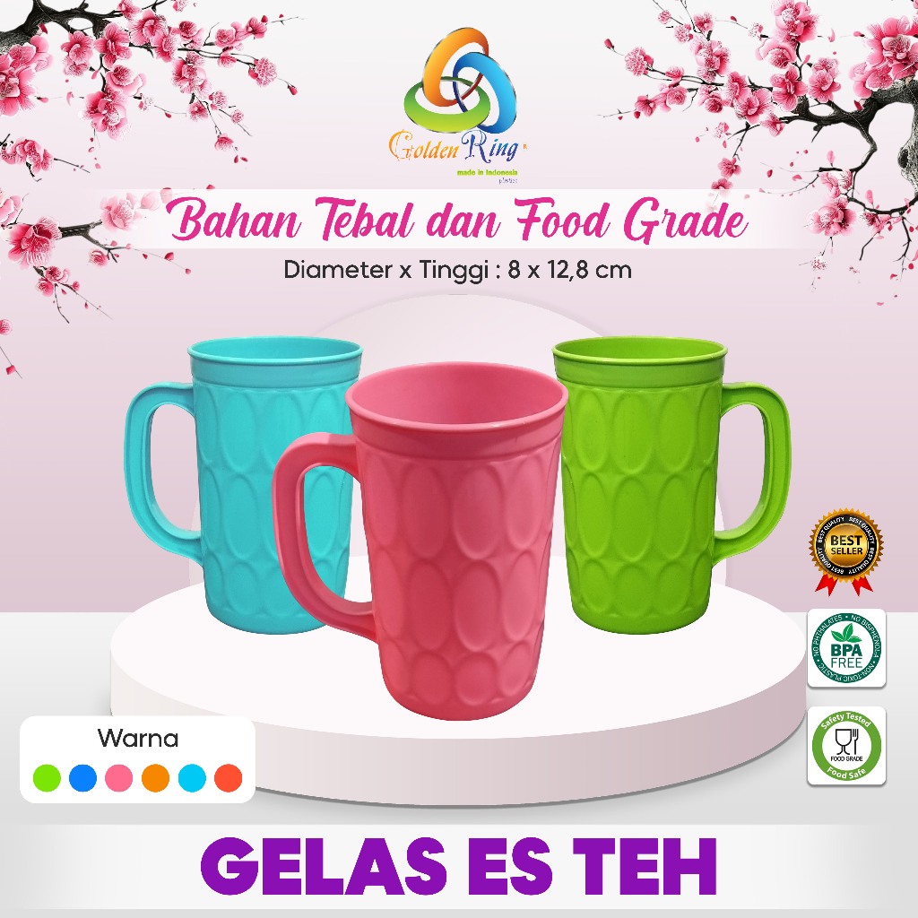 ( 12 pcs ) Gelas Es Teh / Gelas Plastik / Gelas Murah / Gelas Es Teh