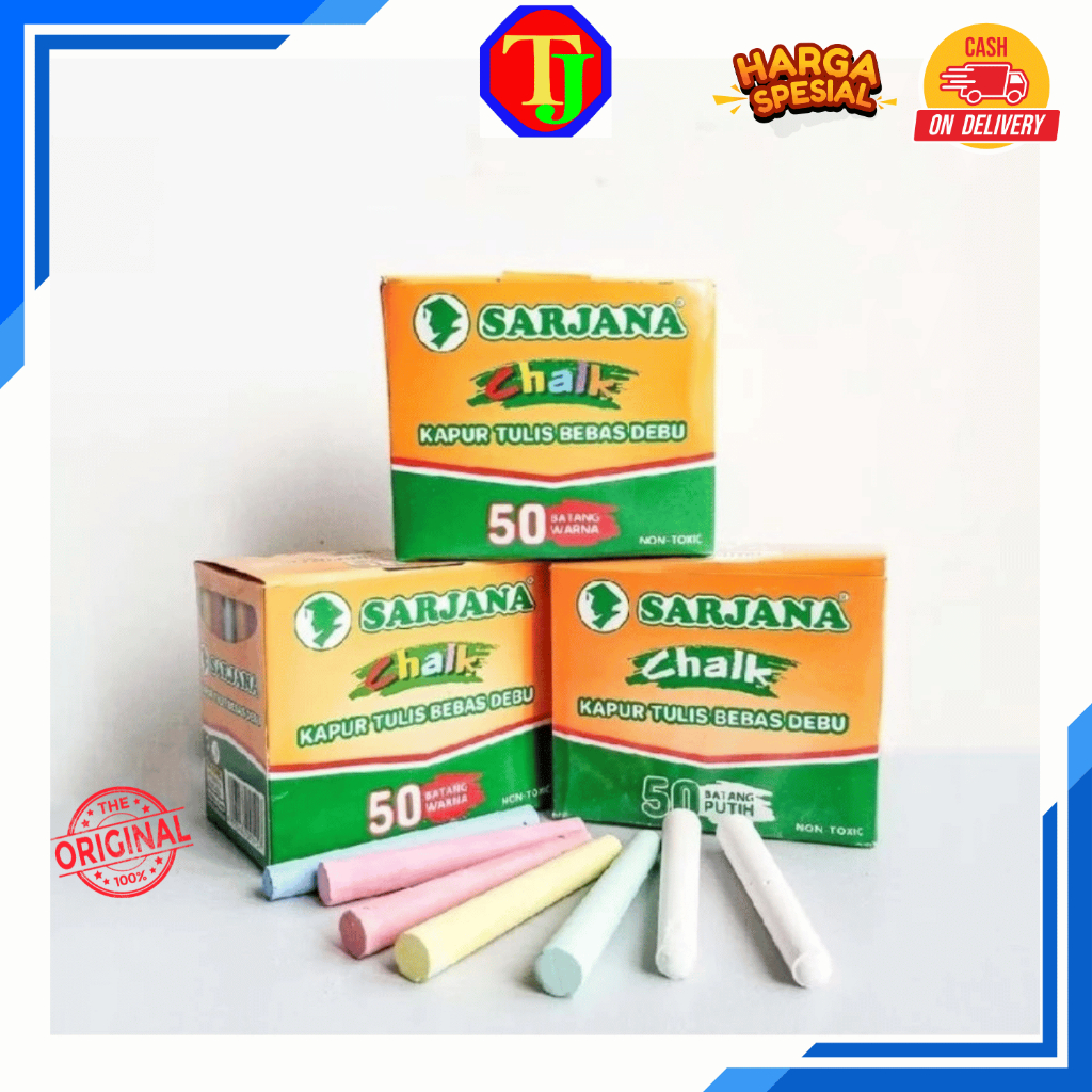 

Kapur Papan Tulis Blackboard Sarjana Warna 50pcs - 1 Box