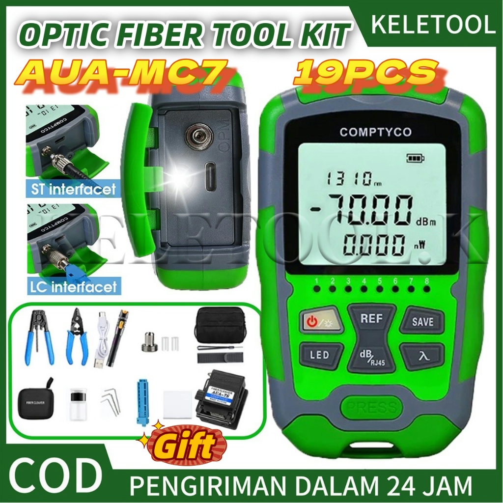 AUA-MC7 Optik Alat Optik FTTH Tool Kit Alat Fiber Optik Fiber Tool Kit Alat Serat Optik Kit POWER Se