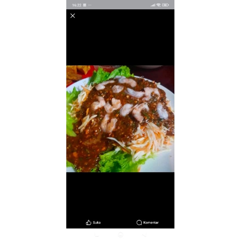 

Rujak ubi / hasang dengan udang yang lebih banyak / rujak kalimantan