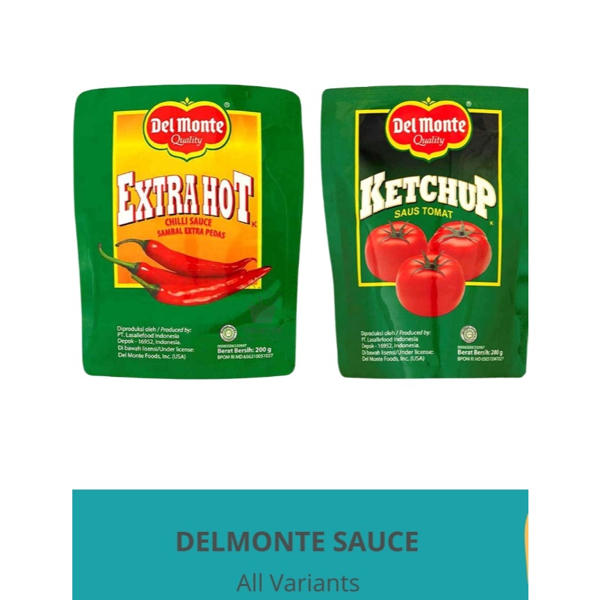 

Saus Delmonte Tomat Ketchup Saos Sambal Extra Hot Chilli Sauce Sachet BBQ Grill 200gr 250gr sauce kfc mcd finna bangkok