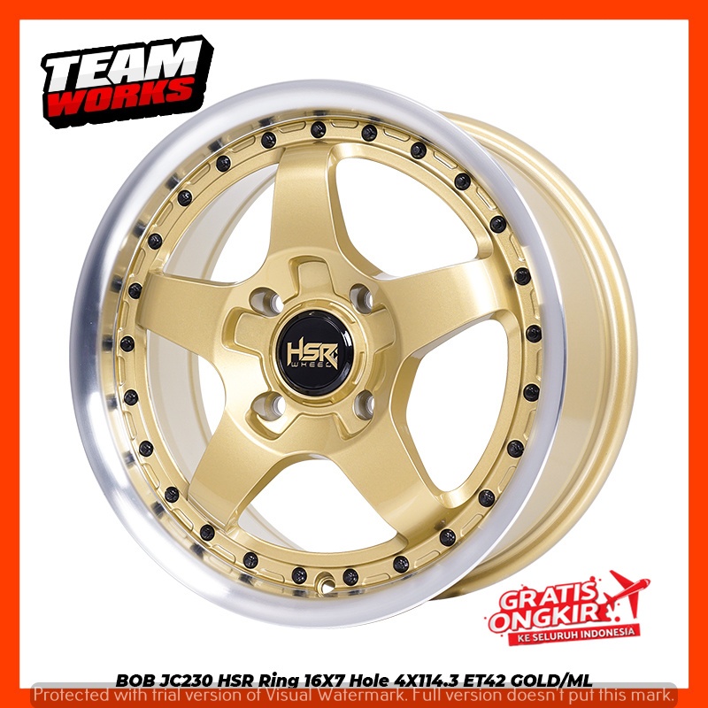 PROMO VELG MOBIL RING 16 HSR TYPE BOB LEBAR 7 PANTHER ETERNA LIVINA AVANZA PELEK R16 GOLD CHROME
