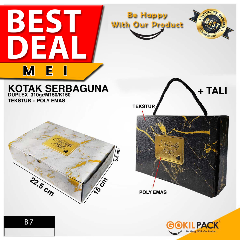 

Packaging Hampers - Dus Hadiah Motif Marble - Kotak Kado - Gift Box - Uk 22.5x13x5 cm - B7 01