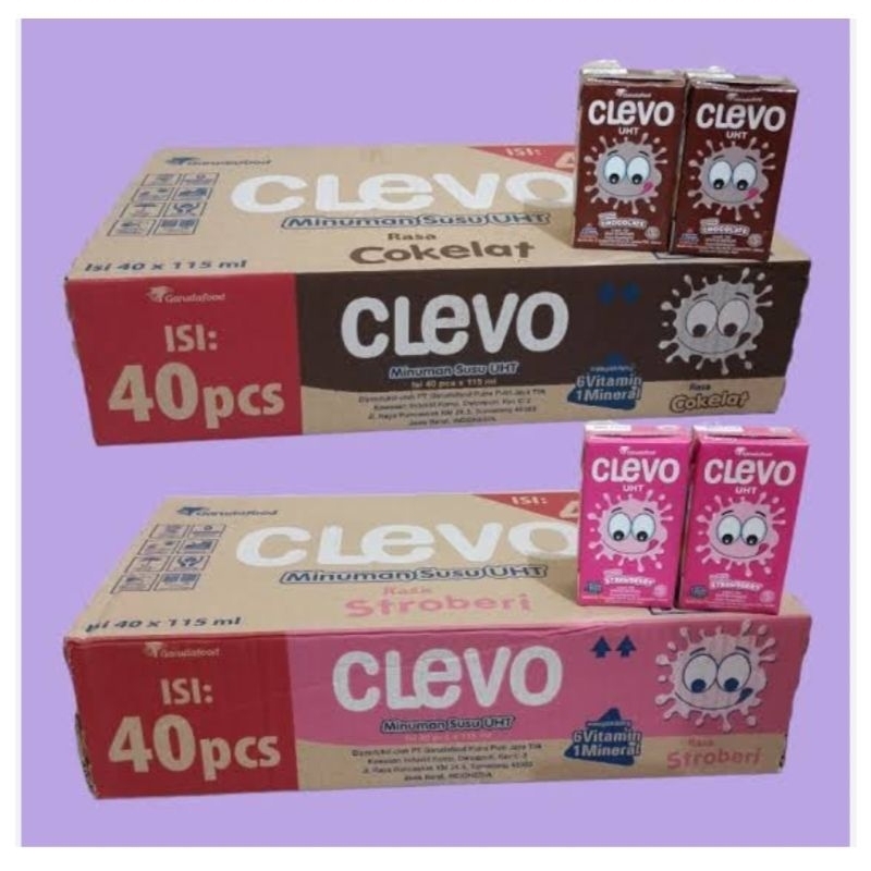 

CLEVO SUSU UHT 115ml ( 1 Dus isi 40pcs )