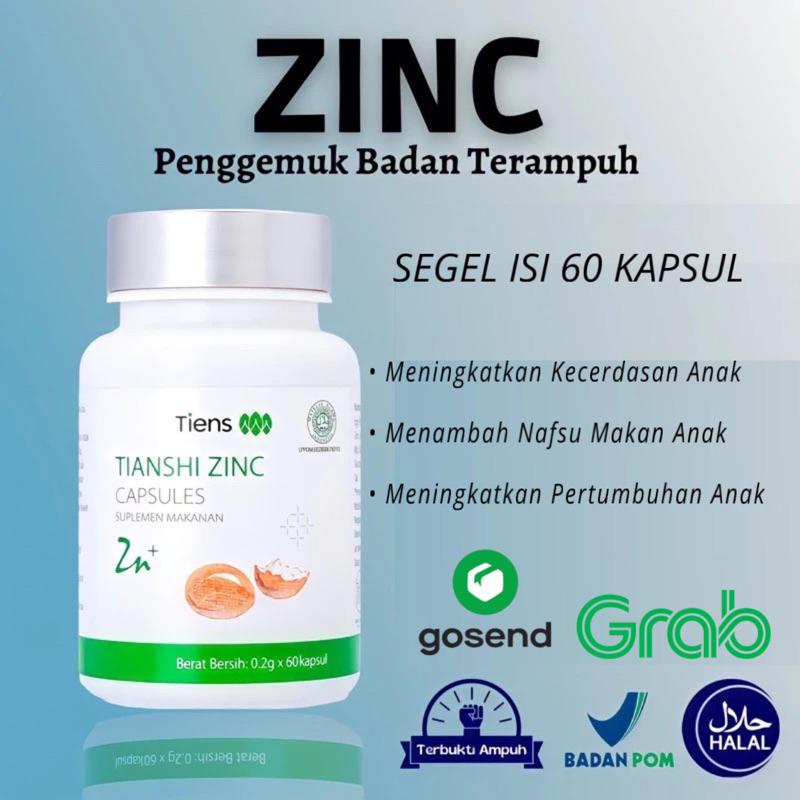[TERLARIS] Zinc Tiens Original Penambah Berat Badan - Penggemuk Badan Zinc 100% original bpom eceran