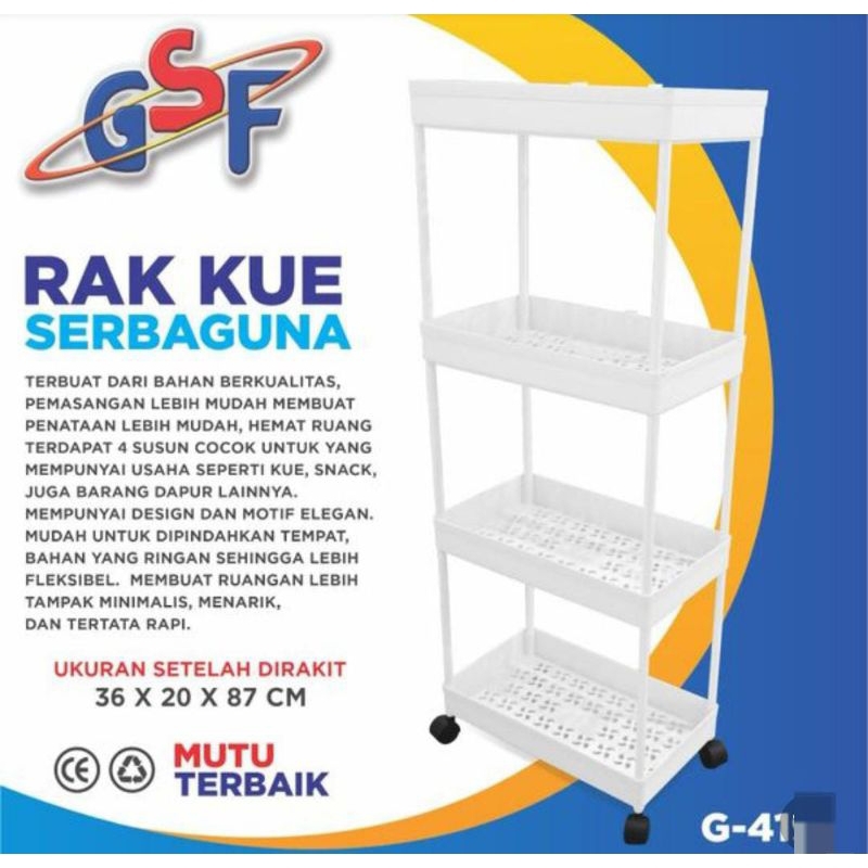 rak salon/rak serbaguna 4susun+roda