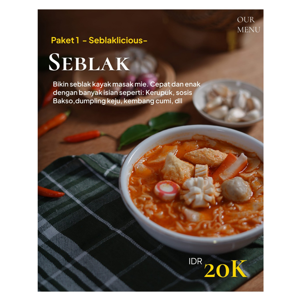 

SEBLAK PAKET 1: SEBLAKLICIOUS. By Toko gendis . TANPA PENGAWET DAN HALAL