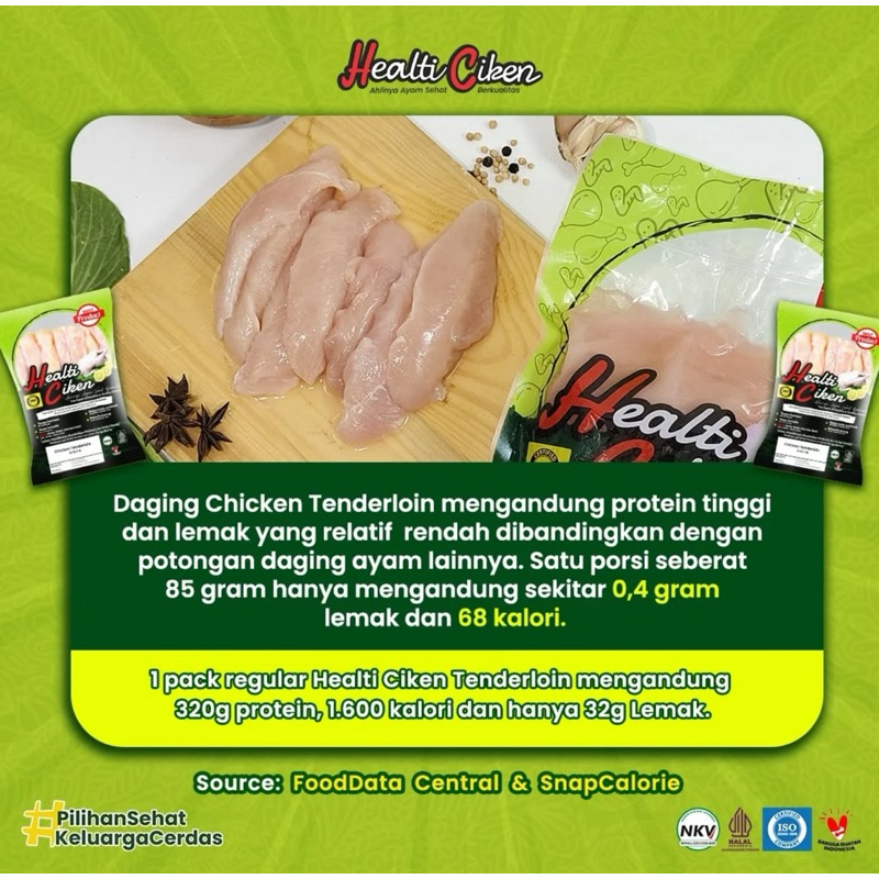 

Healthi Ciken, Tenderloin, Dada has dalam, Ayam sehat probiotik, size 900-1kg