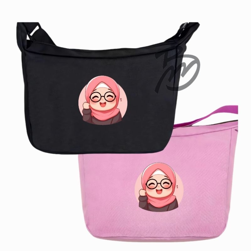 tas selempang anak sekolah TK SD SMP SMA tas selempang pria/wanita motif animasi karakter muslim ana