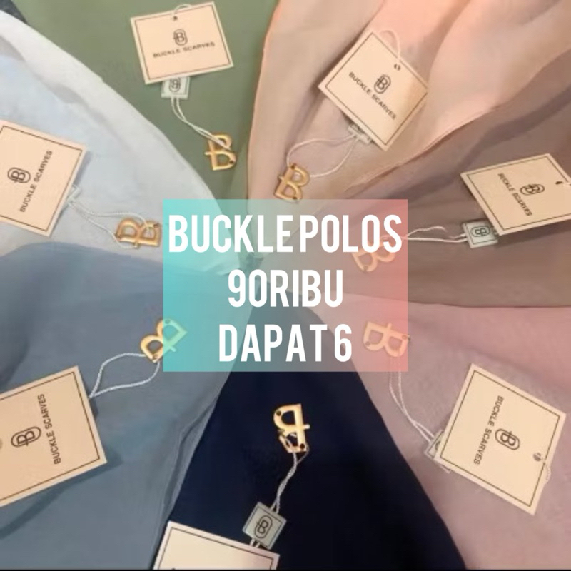 PAKET HIJAB BUCKLE POLOS KEMASAN POUCH