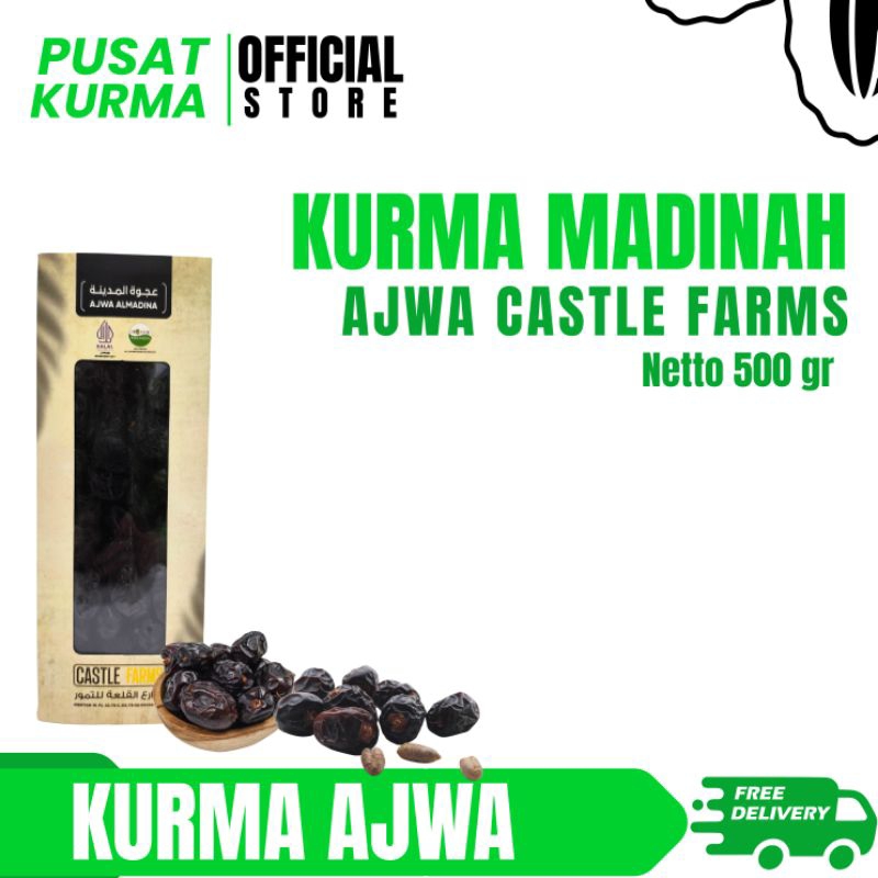 

KURMA AJWA MADINAH CASTLE FARM PREMIUM ORGANIK 500 GR & 1 KG