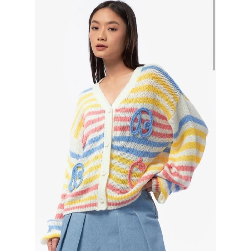 COLORBOX, Multicolor Striped Cardigan (ORI)