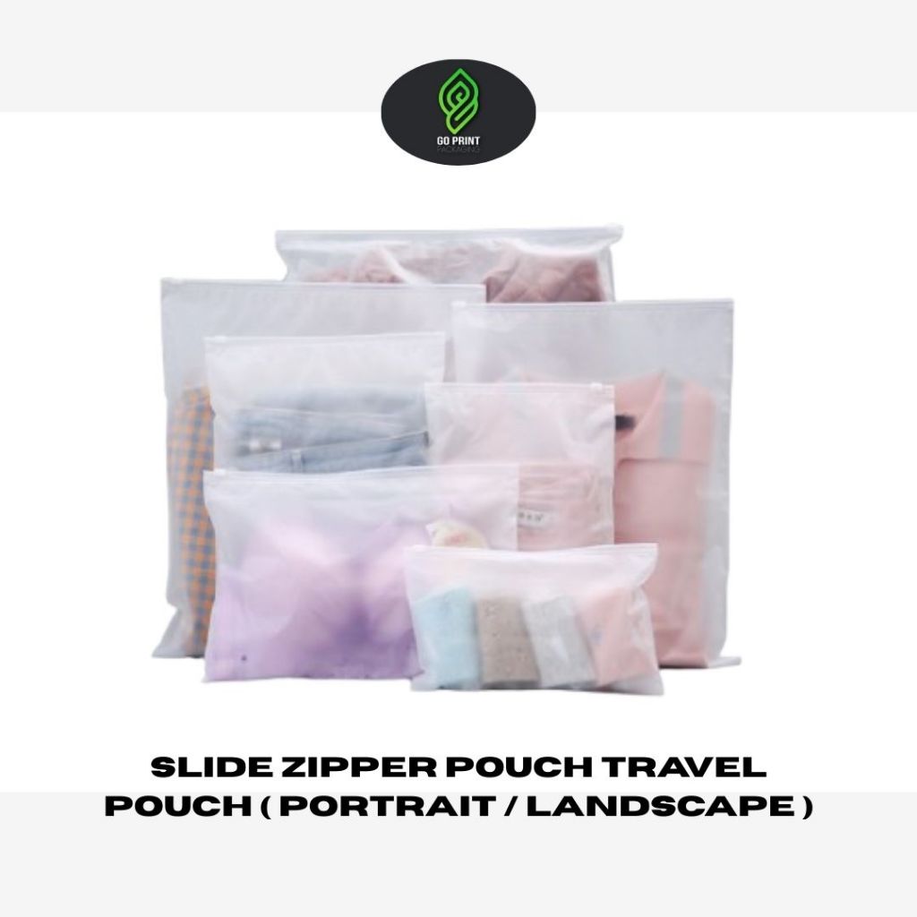 Slide Zipper Pouch Travel Pouch (PORTRAIT / LANDSCAPE)