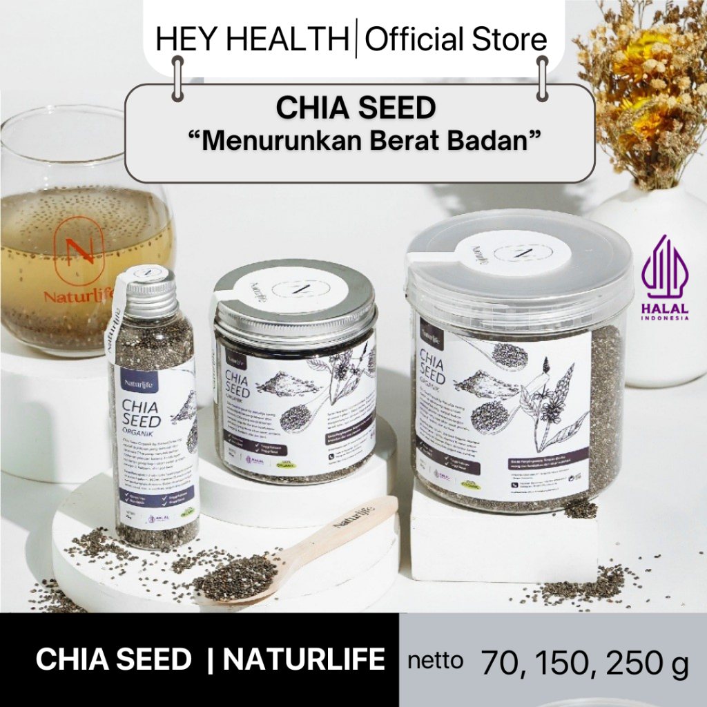 Hey Health X CHIA SEEDS UNTUK DIET ORGANIC 250 GRAM 70 GRAM ORGANIK ORGANIC FRESHLY 250 GRAM PREMIUM