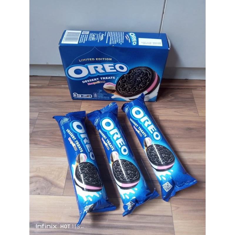 

Oreo Neapolitan Dessert Treat Biskuit Krim Vanila & Stroberi 3 x 131 g