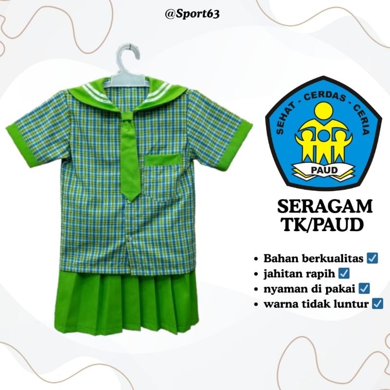 Seragam sekolah anak Tk/Puad/ Stelan baju anak Tk/Paud/Seragam sekolah anak Tk/Seragam sekolah anak 
