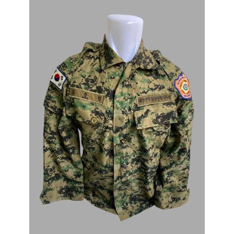 Kemeja BDU PDL loreng digital Marpat Pasukan Khusus Korea Full Patch (5)