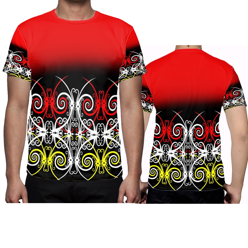 KAOS MOTIF DAYAK CUSTOM/BAJU KAOS MOTIF DAYAK KEREN TERARU